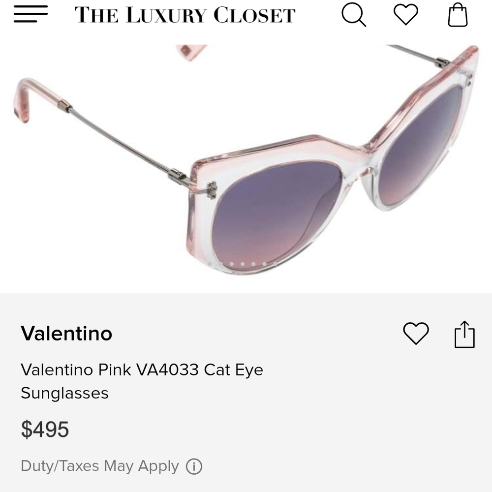 Valentino Translucent Pink Cat Eye Sunglasses